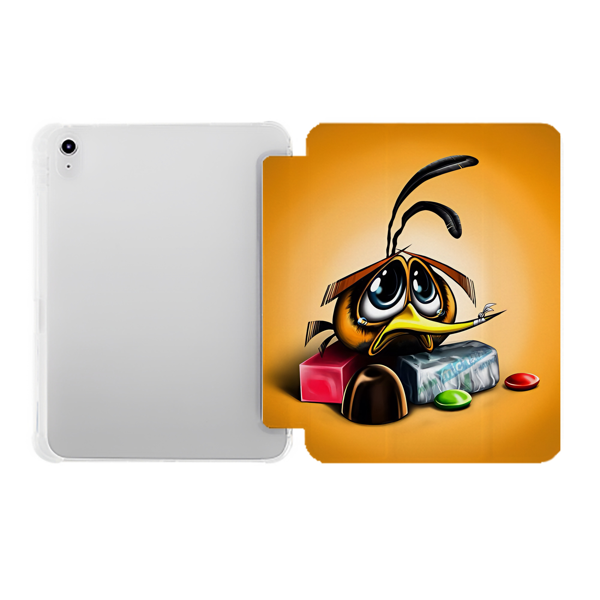 （画像用） Angry Birds アングリーバード IPad ケース ペン収納付き 三つ折りスタンド PUレザー×シリコン 対応機種9.5/10.5/10.9インチ